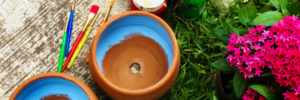 Painting terracotta pots is a great craft for adults.