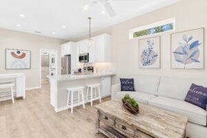 living room and kitchen open floorplan