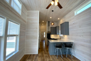 tiny home open concept to the kitchen area