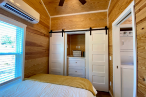 bedroom storage in tiny home for sale in nc