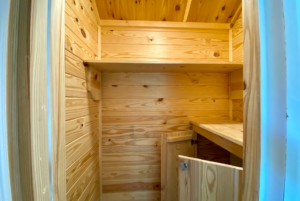 Storage in tiny home available in the village by simple life.