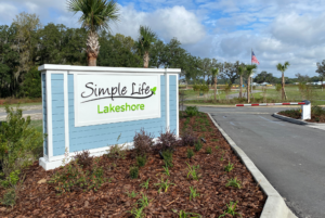 Gated entrance at Simple Life in central Florida.