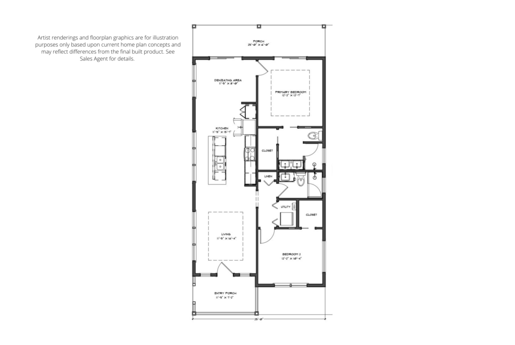 Architectural floor plan of a house with labeled rooms including a kitchen, living room, bedroom, and garage.