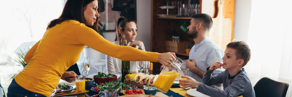 family dinner in small house