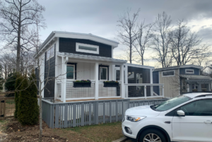 fenced lot 2 bedroom tiny home front