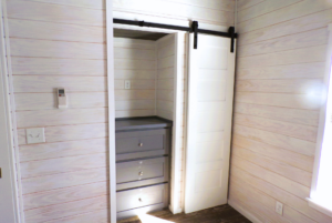 closet and built-in furniture in tiny house flat rock