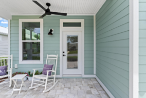 Front porch of new floorplan available for to be built in central Florida.