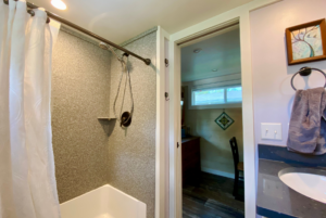 Bathroom in manufactured home.