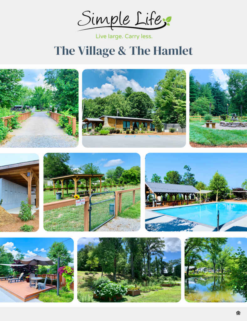 Picutre of a brochure about the lifestyle in north carolina, community maps and floorplans.