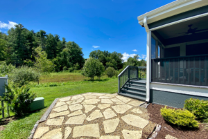 Lovely patio addition to tiny home for sale in flat rock nc