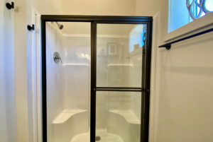 Walk-in shower in tiny home