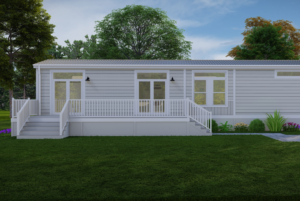 Large deck option with manufactured home