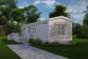 Large deck option with manufactured home