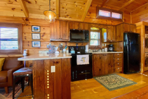 view of kitchen with eat in bar