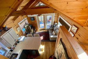 view of tiny home space from the loft