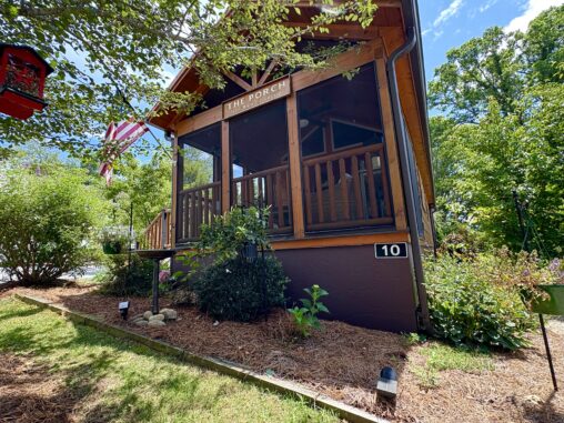 front of tiny house