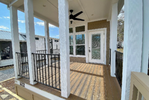 Covered front porch with access to front door