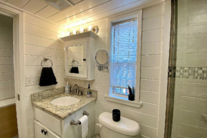 bathroom with medicine cabinet and window allowing for natural light