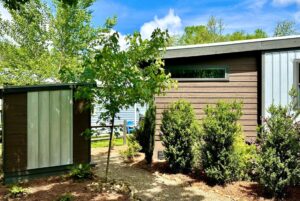 side of tiny home