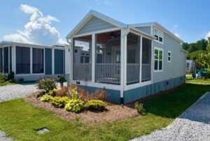 front right of tiny home