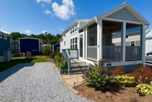 front left of tiny home