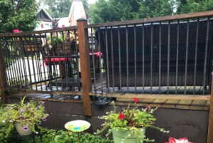 point of view of the deck from the yard