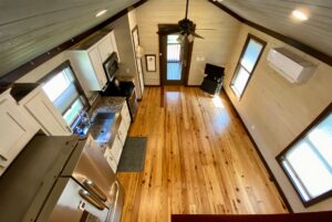 view of the living area from the loft