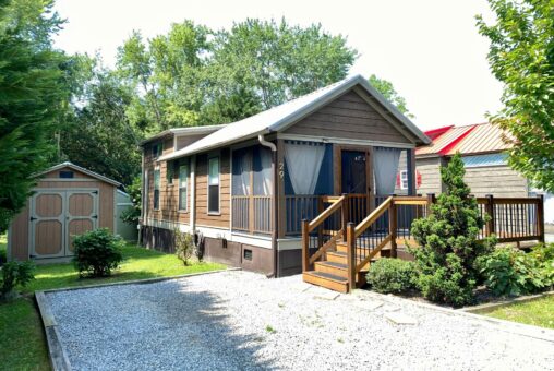 front of tiny home