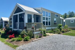 front of tiny home