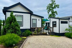 front of tiny home