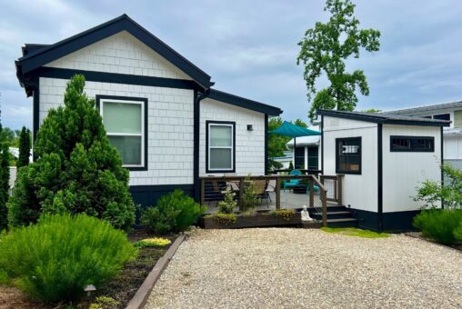 front of tiny home