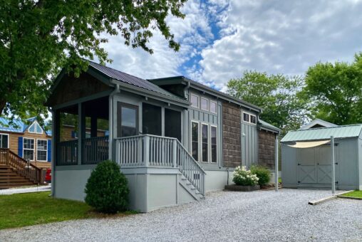 front of tiny home
