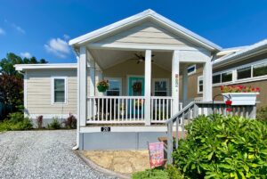 front of tiny home