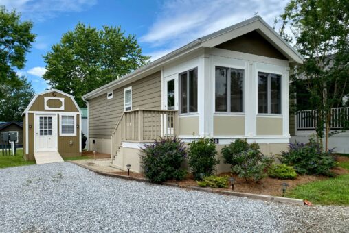 front of tiny home