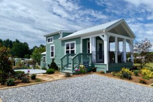 front of tiny home