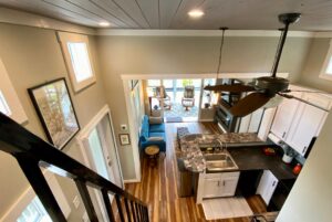 loft overlooking living area