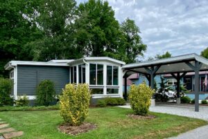 front of tiny home