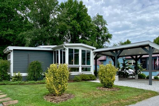 front of tiny home