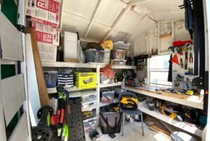 inside storage shed