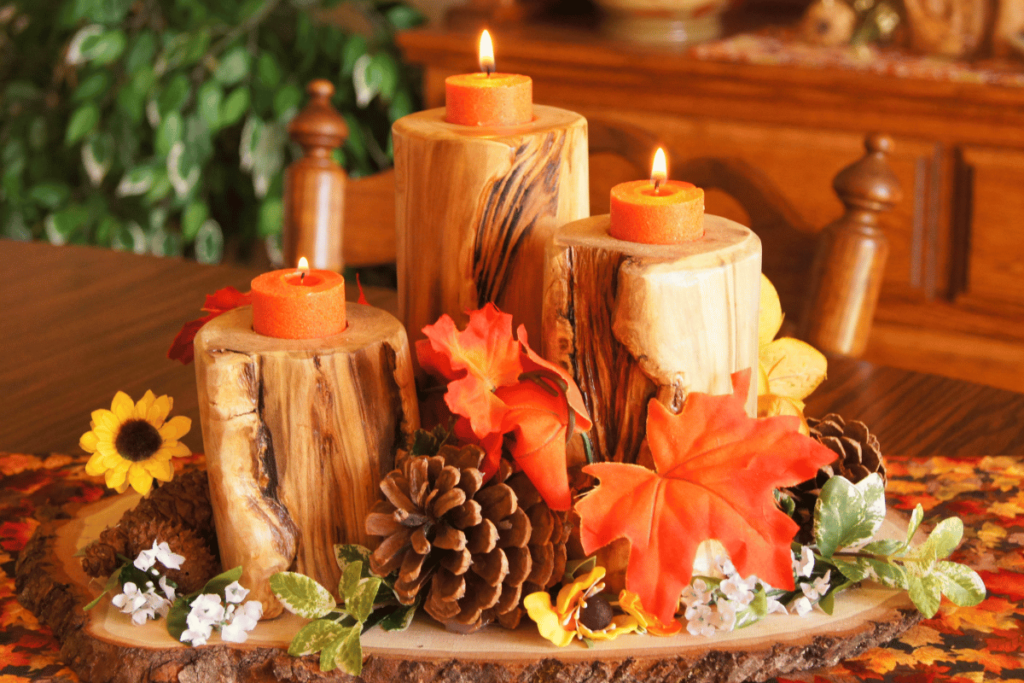 Include a variety of sizes, textures, and colors in your centerpiece.