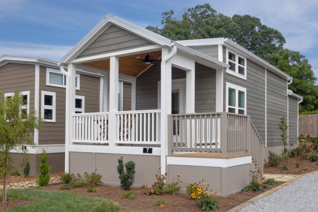 The Zion park model home is available at The Hamlet by Simple Life.